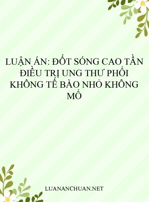 Luận án: Đốt sóng cao tần điều trị ung thư phổi không tế bào nhỏ không mổ