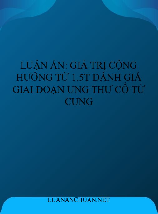 Luận án: Giá trị cộng hưởng từ 1.5T đánh giá giai đoạn ung thư cổ tử cung