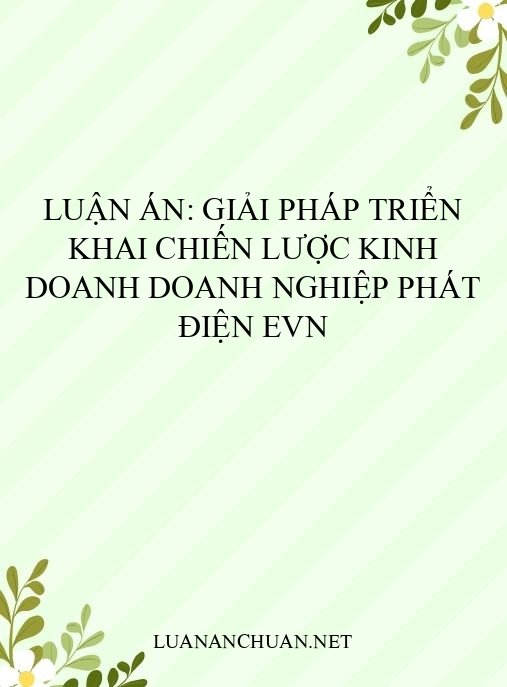 Luận án: Giải pháp triển khai chiến lược kinh doanh doanh nghiệp phát điện EVN