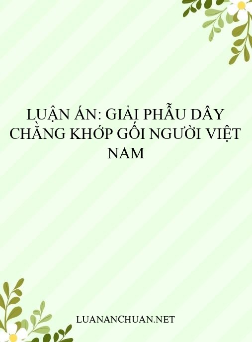 Luận án: Giải phẫu dây chằng khớp gối người Việt Nam