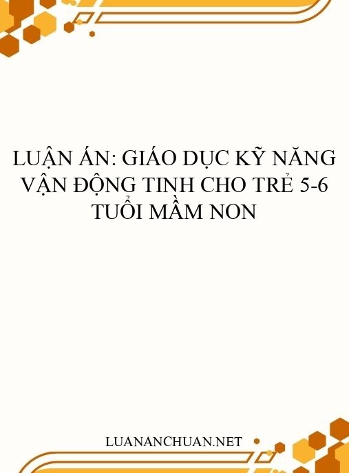 Luận án: Giáo dục kỹ năng vận động tinh cho trẻ 5-6 tuổi mầm non