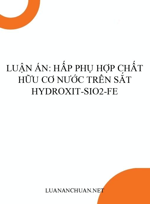 Luận án: Hấp phụ hợp chất hữu cơ nước trên sắt hydroxit-SiO2-Fe