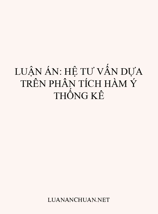 Luận án: Hệ tư vấn dựa trên phân tích hàm ý thống kê
