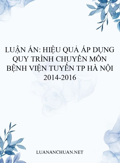Luận án: Hiệu quả áp dụng quy trình chuyên môn bệnh viện tuyến TP Hà Nội 2014-2016