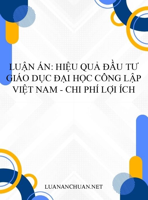 Luận án: Hiệu quả đầu tư giáo dục đại học công lập Việt Nam – Chi phí lợi ích