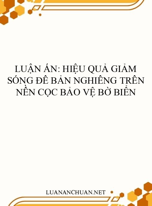 Luận án: Hiệu quả giảm sóng đê bản nghiêng trên nền cọc bảo vệ bờ biển