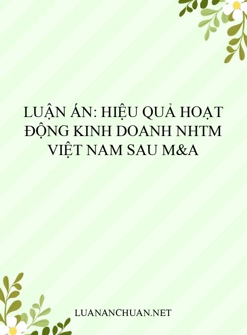 Luận án: Hiệu quả hoạt động kinh doanh NHTM Việt Nam sau M&A