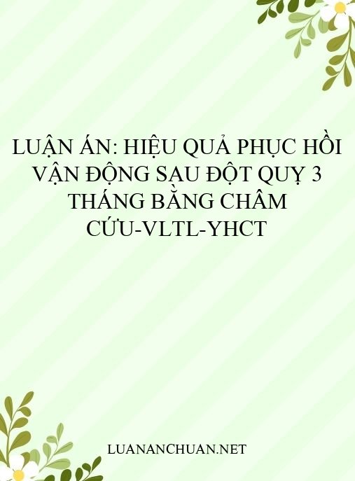 Luận án: Hiệu quả phục hồi vận động sau đột quỵ 3 tháng bằng châm cứu-VLTL-YHCT