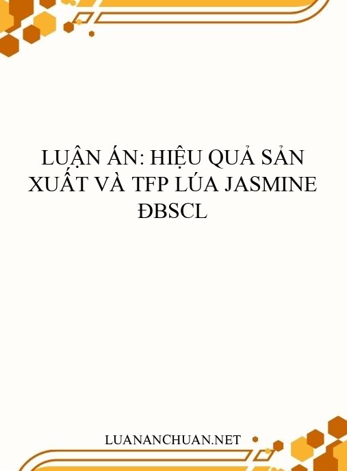 Luận án: Hiệu quả sản xuất và TFP lúa Jasmine ĐBSCL