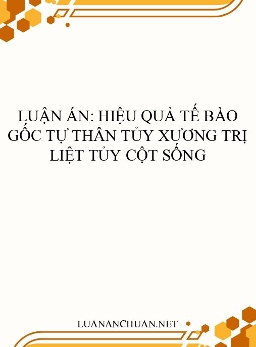 Luận án: Hiệu quả tế bào gốc tự thân tủy xương trị liệt tủy cột sống
