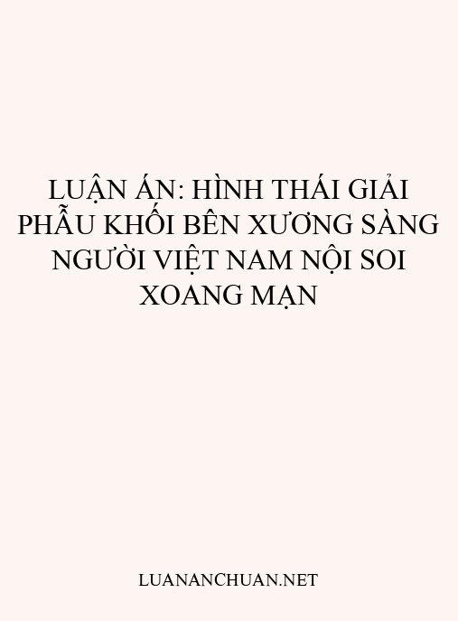 Luận án: Hình thái giải phẫu khối bên xương sàng người Việt Nam nội soi xoang mạn