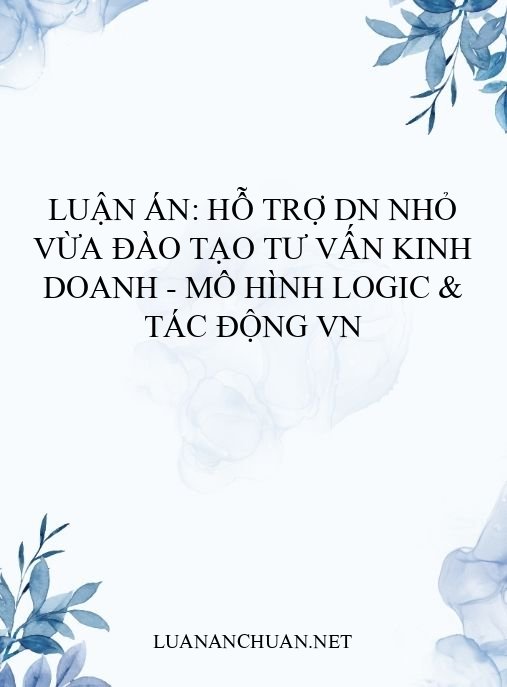 Luận án: Hỗ trợ DN nhỏ vừa đào tạo tư vấn kinh doanh – Mô hình logic & tác động VN