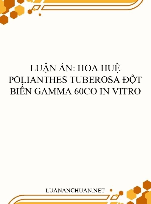 Luận án: Hoa huệ Polianthes tuberosa đột biến gamma 60Co in vitro