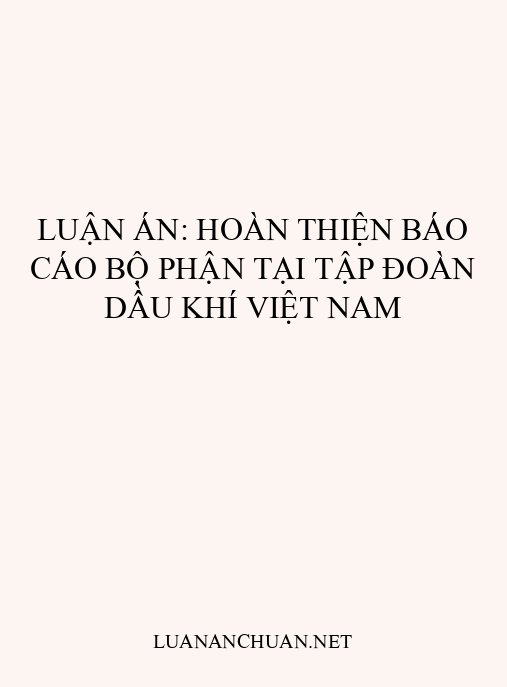 Luận án: Hoàn thiện báo cáo bộ phận tại Tập đoàn Dầu khí Việt Nam