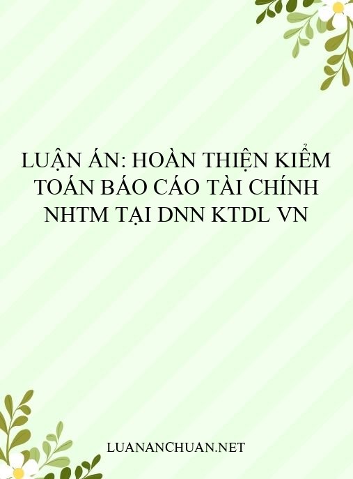 Luận án: Hoàn thiện kiểm toán báo cáo tài chính NHTM tại DNN KTDL VN