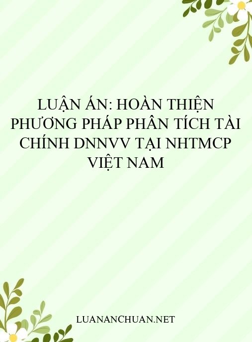 Luận án: Hoàn thiện phương pháp phân tích tài chính DNNVV tại NHTMCP Việt Nam