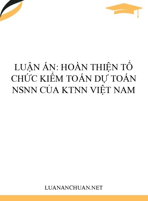 Luận án: Hoàn thiện tổ chức kiểm toán dự toán NSNN của KTNN Việt Nam