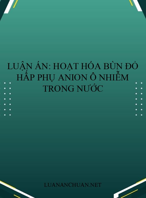 Luận án: Hoạt hóa bùn đỏ hấp phụ anion ô nhiễm trong nước
