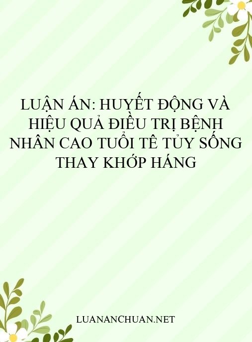 Luận án: Huyết động và hiệu quả điều trị bệnh nhân cao tuổi tê tủy sống thay khớp háng