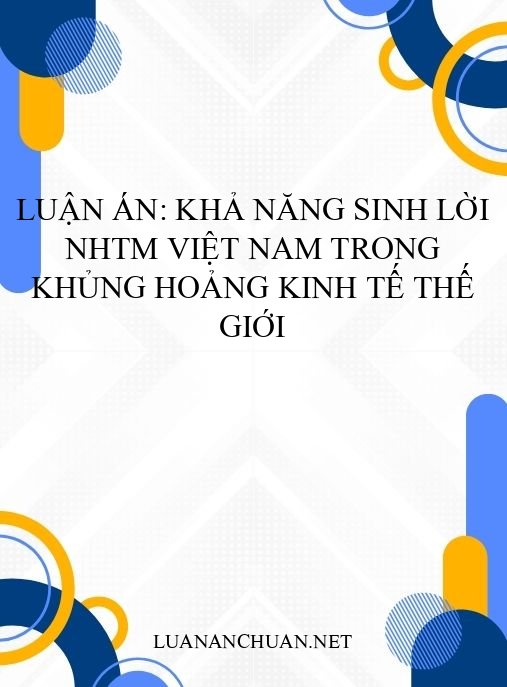 Luận án: Khả năng sinh lời NHTM Việt Nam trong khủng hoảng kinh tế thế giới