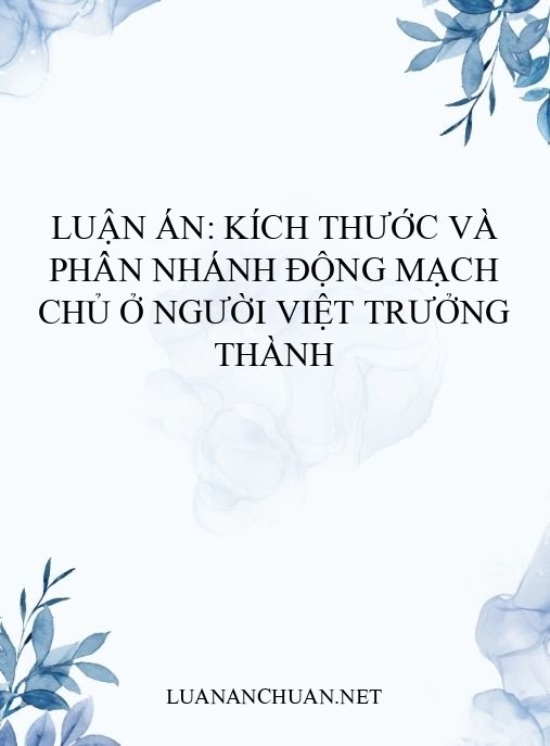 Luận án: Kích thước và phân nhánh động mạch chủ ở người Việt trưởng thành
