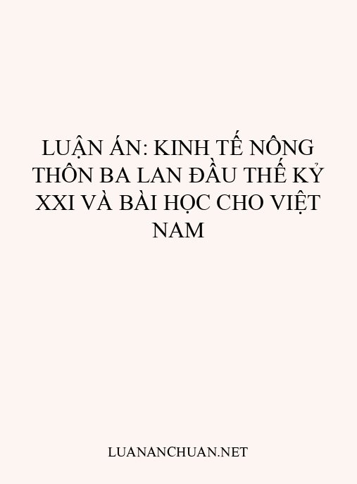 Luận án: Kinh tế nông thôn Ba Lan đầu thế kỷ XXI và bài học cho Việt Nam