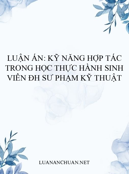 Luận án: Kỹ năng hợp tác trong học thực hành sinh viên ĐH sư phạm kỹ thuật
