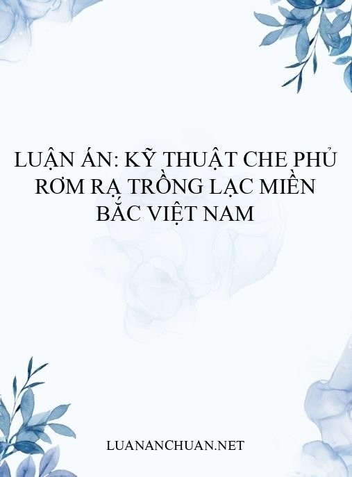 Luận án: Kỹ thuật che phủ rơm rạ trồng lạc miền Bắc Việt Nam