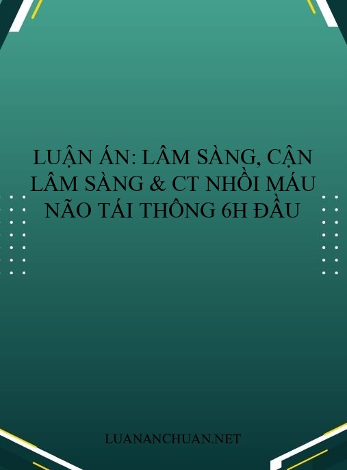 Luận án: Lâm sàng, cận lâm sàng & CT nhồi máu não tái thông 6h đầu