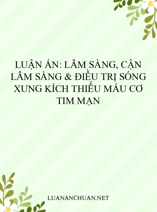 Luận án: Lâm sàng, cận lâm sàng & điều trị sóng xung kích thiếu máu cơ tim mạn