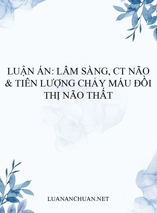 Luận án: Lâm sàng, CT não & tiên lượng chảy máu đồi thị não thất