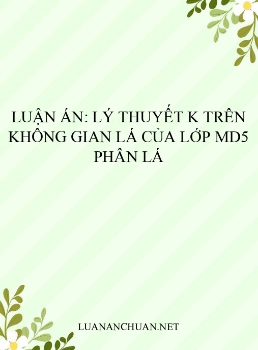 Luận án: Lý thuyết K trên không gian lá của lớp MD5 phân lá