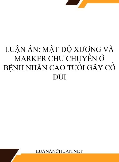 Luận án: Mật độ xương và marker chu chuyển ở bệnh nhân cao tuổi gãy cổ đùi