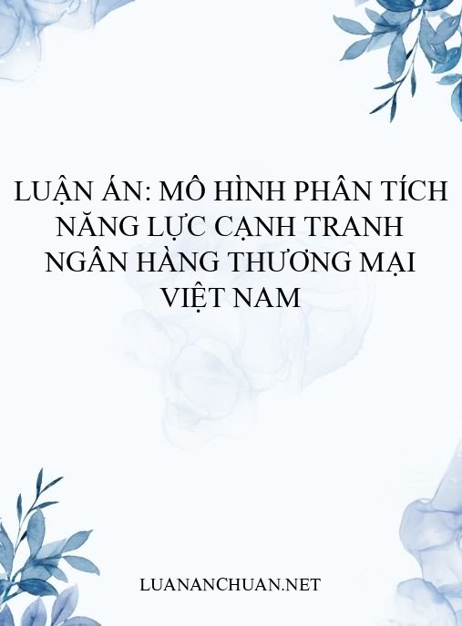 Luận án: Mô hình phân tích năng lực cạnh tranh ngân hàng thương mại Việt Nam