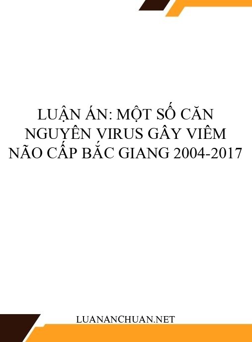 Luận án: Một số căn nguyên virus gây viêm não cấp Bắc Giang 2004-2017