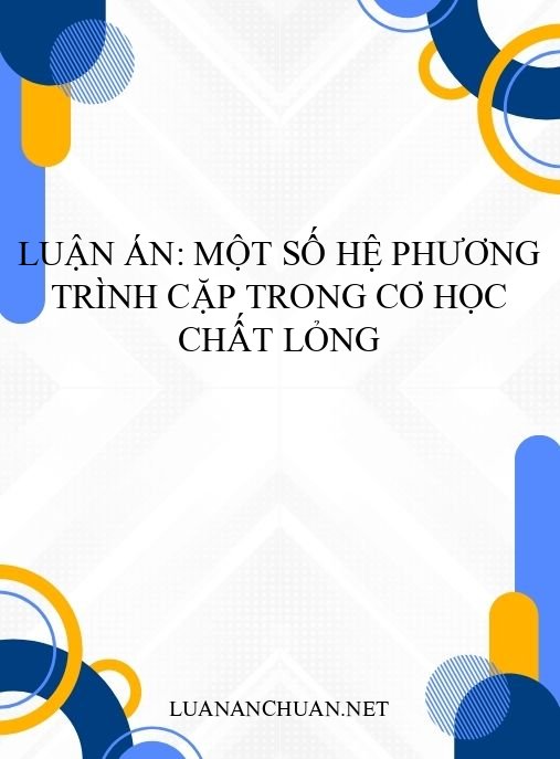 Luận án: Một số hệ phương trình cặp trong cơ học chất lỏng