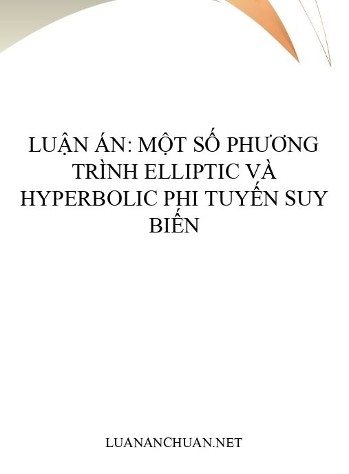 Luận án: Một số phương trình elliptic và hyperbolic phi tuyến suy biến