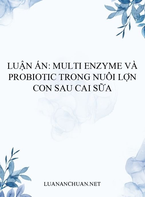 Luận án: Multi enzyme và probiotic trong nuôi lợn con sau cai sữa