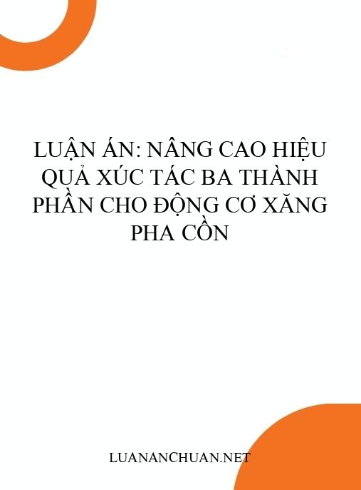 Luận án: Nâng cao hiệu quả xúc tác ba thành phần cho động cơ xăng pha cồn