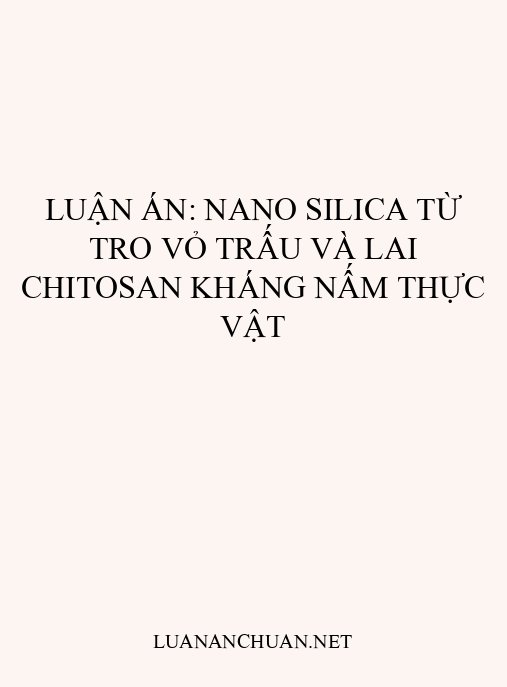 Luận án: Nano silica từ tro vỏ trấu và lai chitosan kháng nấm thực vật