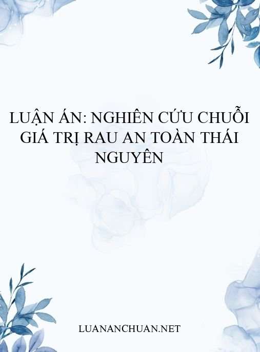Luận án: Nghiên cứu chuỗi giá trị rau an toàn Thái Nguyên