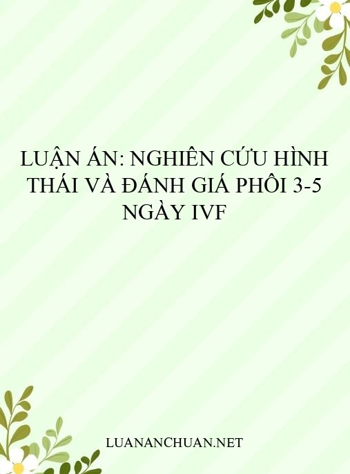 Luận án: Nghiên cứu hình thái và đánh giá phôi 3-5 ngày IVF