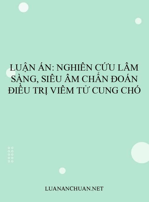 Luận án: Nghiên cứu lâm sàng, siêu âm chẩn đoán điều trị viêm tử cung chó