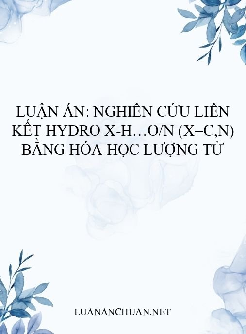 Luận án: Nghiên cứu liên kết hydro X-H…O/N (X=C,N) bằng hóa học lượng tử