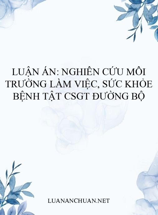 luận án: Nghiên cứu môi trường làm việc, sức khỏe bệnh tật CSGT đường bộ