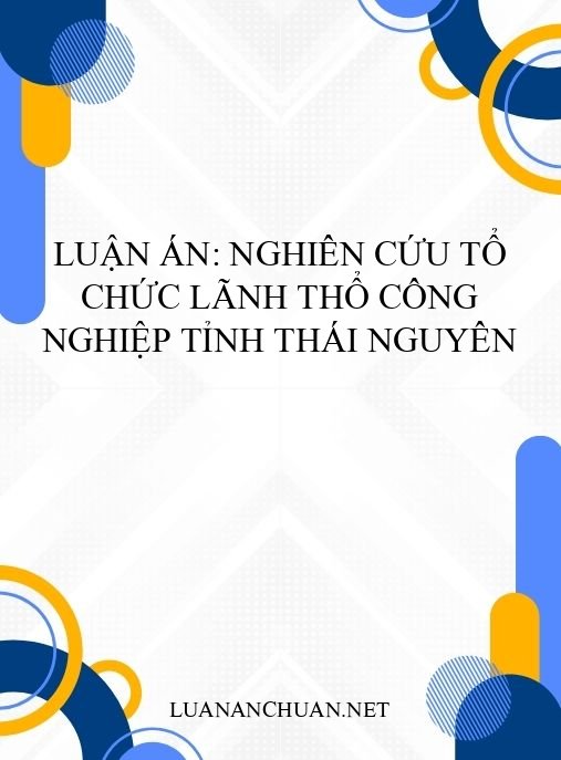 Luận án: Nghiên cứu tổ chức lãnh thổ công nghiệp tỉnh Thái Nguyên