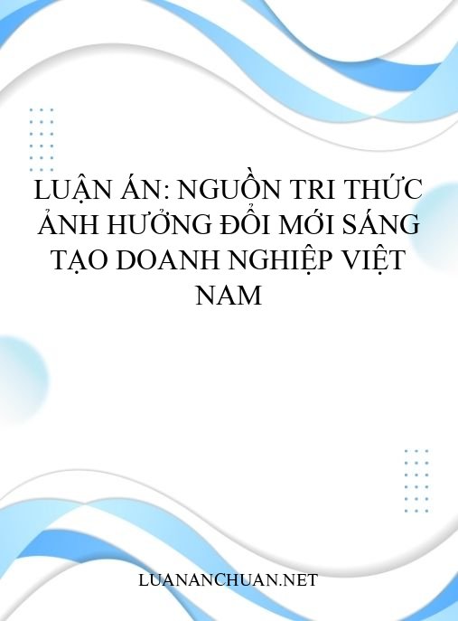 Luận án: Nguồn tri thức ảnh hưởng đổi mới sáng tạo doanh nghiệp Việt Nam