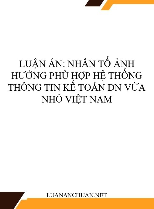 Luận án: Nhân tố ảnh hưởng phù hợp hệ thống thông tin kế toán DN vừa nhỏ Việt Nam