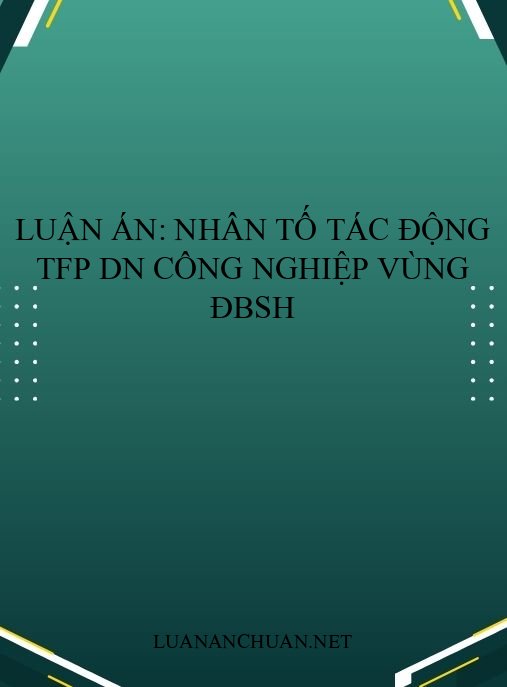 Luận án: Nhân tố tác động TFP DN công nghiệp vùng ĐBSH