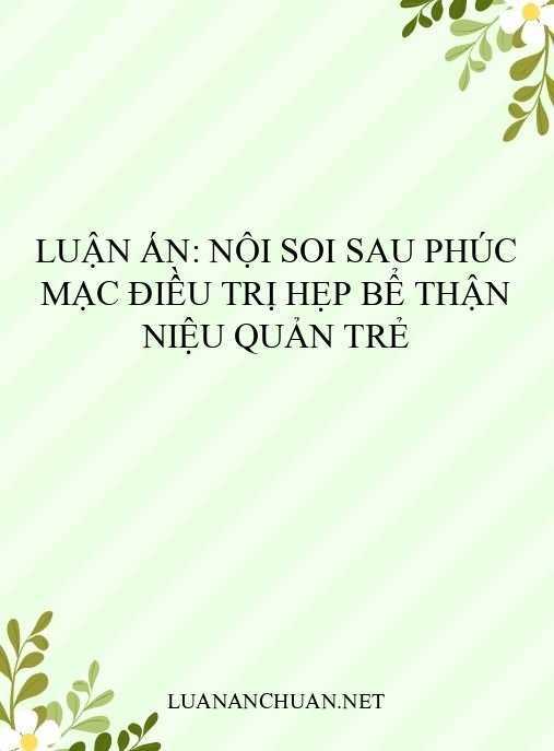 Luận án: Nội soi sau phúc mạc điều trị hẹp bể thận niệu quản trẻ